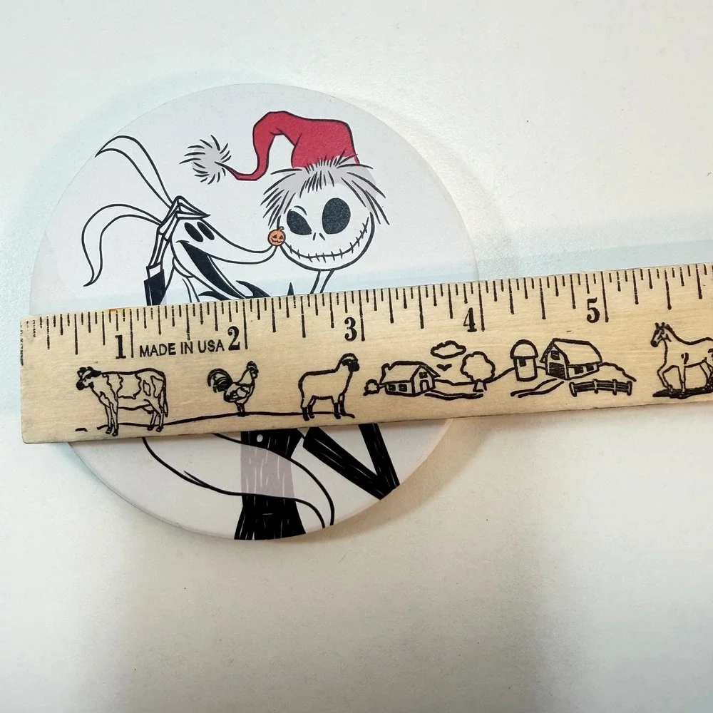Disney Coasters 4in White Nightmare Before Christmas Set Of 4 Jack Sally Oogie